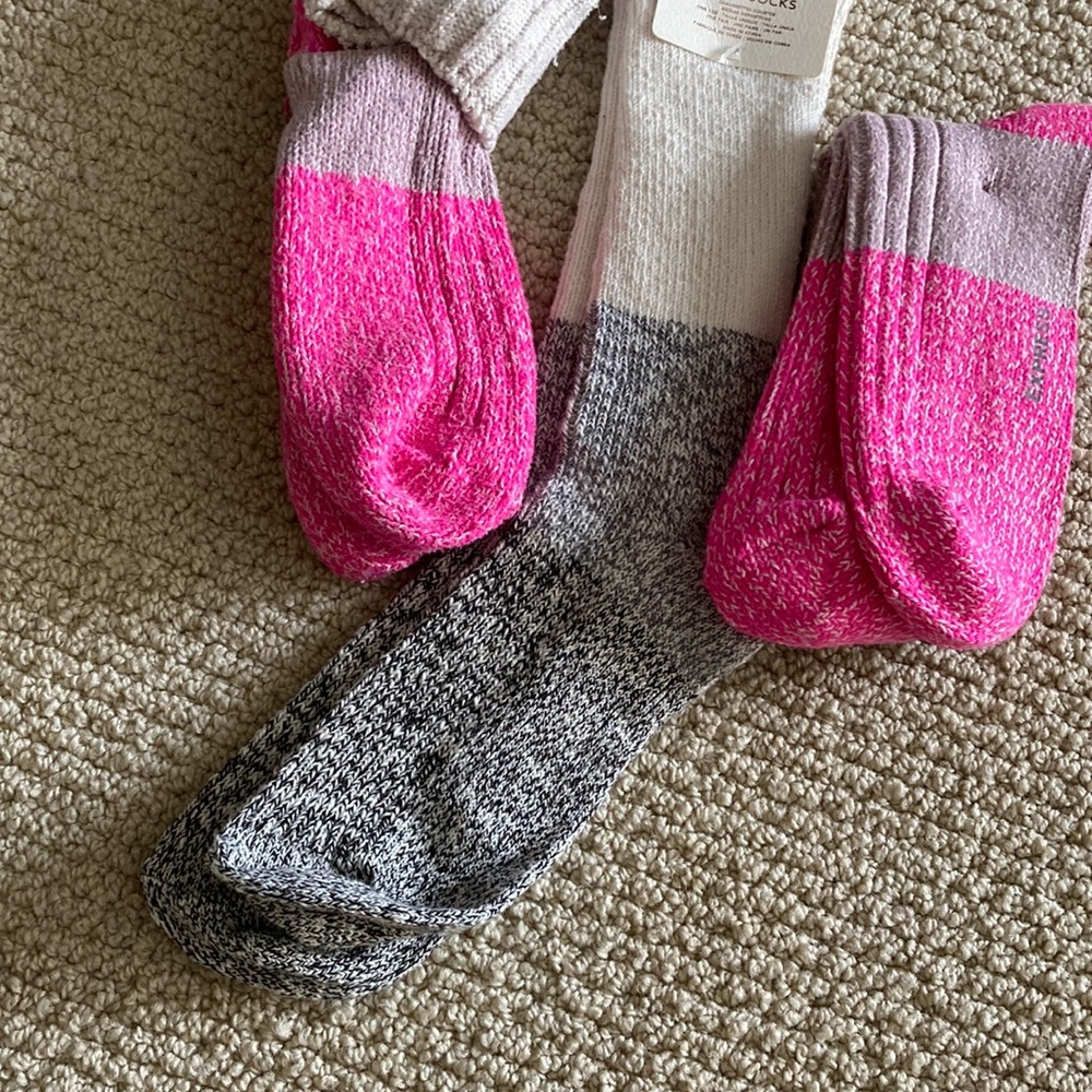 NEW Express American Eagle Crew Socks Long Color Block Knitted Bundle 3 Count - Picture 4 of 8